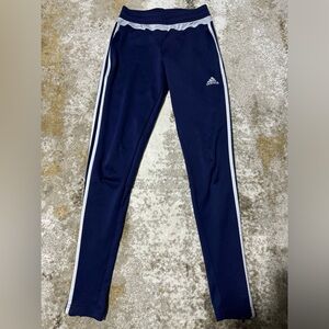 Adidas blue three stripes soccer training pants